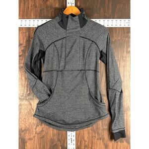 Lululemon Athletica Half Zip‎ Base Runner Jacket Heathered Herringbone Womens 8